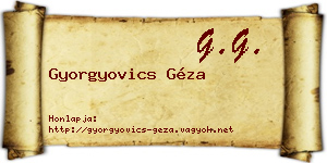 Gyorgyovics Géza névjegykártya